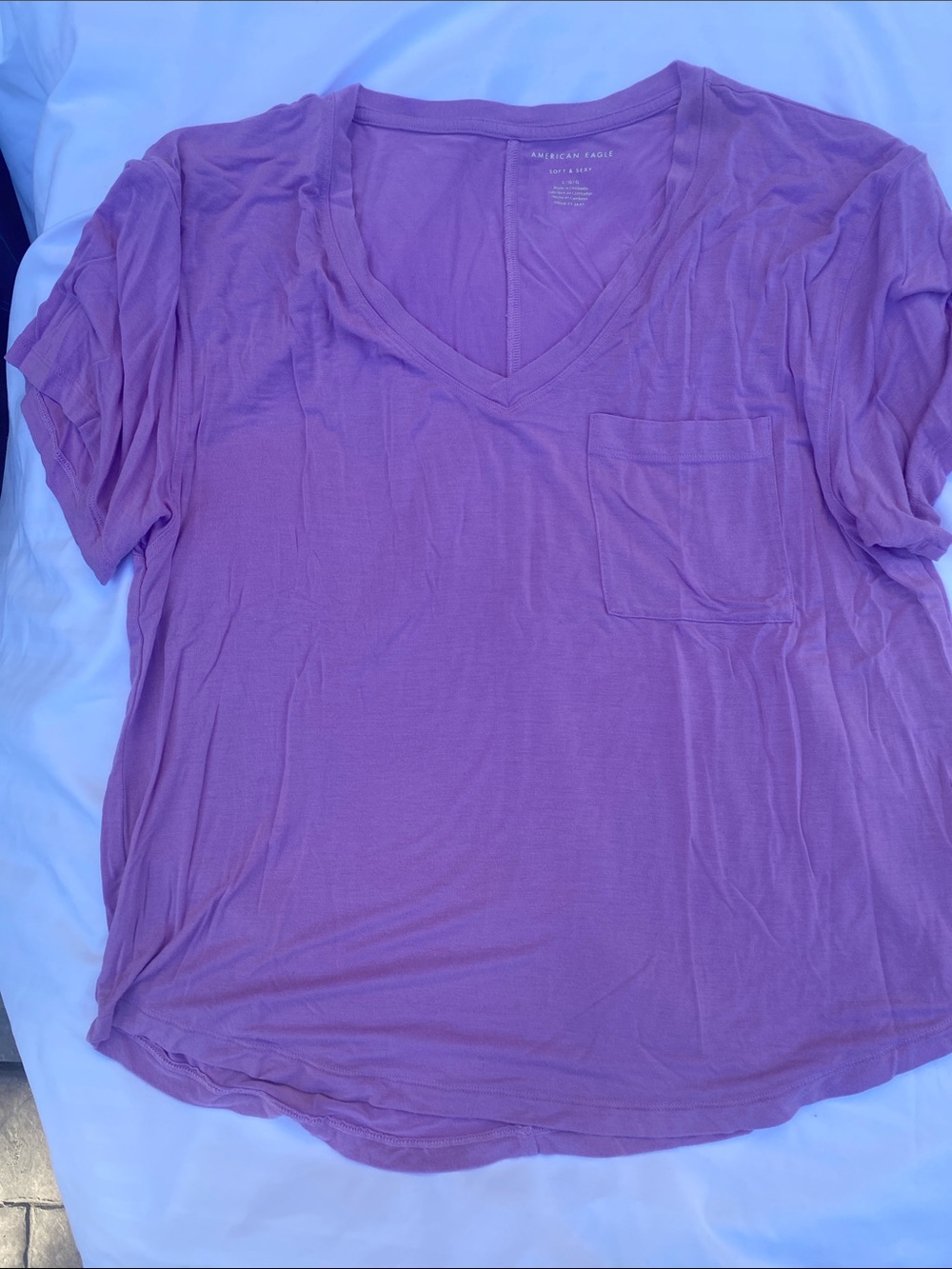 American Eagle Purple Soft & Sexy V-Neck Tee